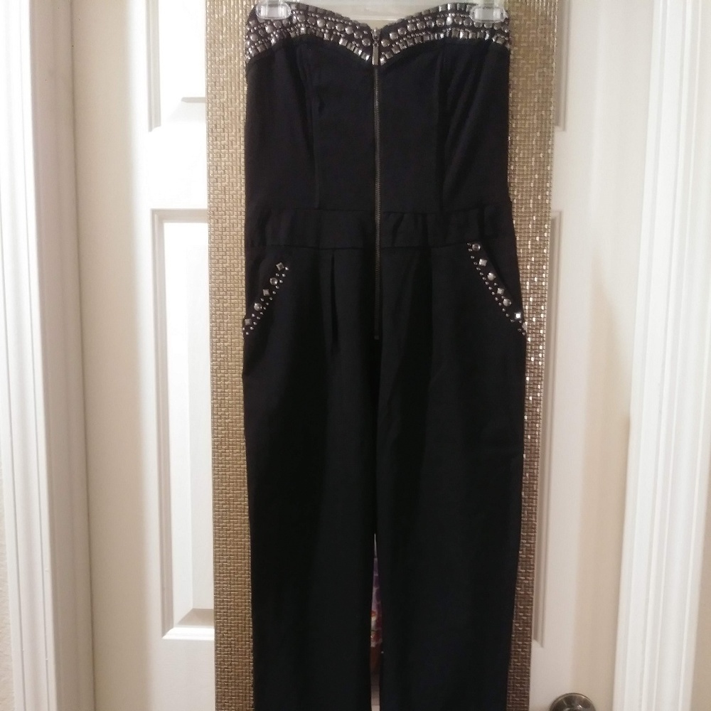 Black Strapless Jumpsuit